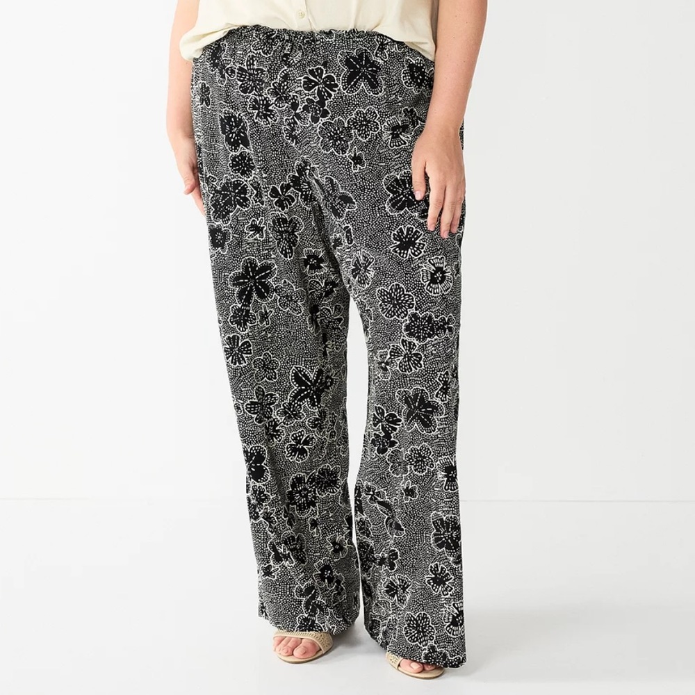 Plus Size Sonoma Goods For Life® Linen-Blend Wide-Leg Pants